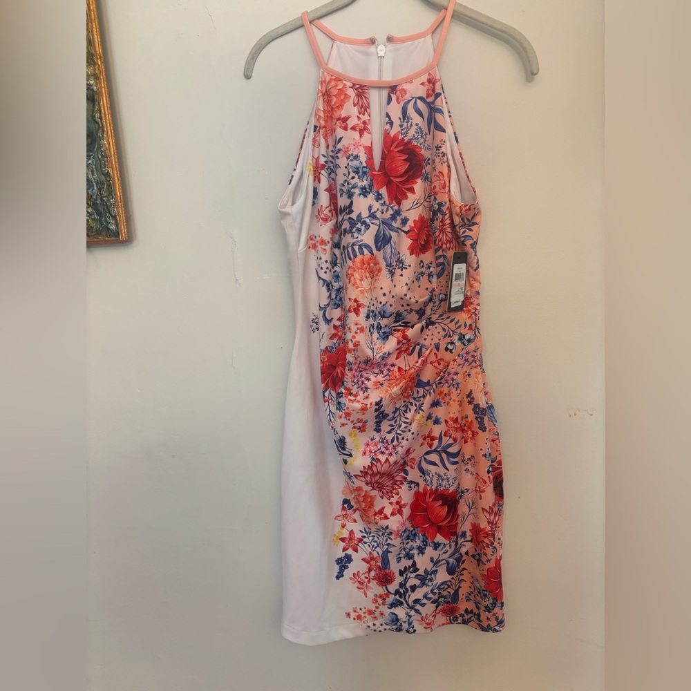 Guess Multicolor Floral Silky Dress